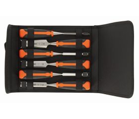 Juego de cinceles con mango de goma (6 piezas/bolsa de poliéster) | 424P-S6-PP